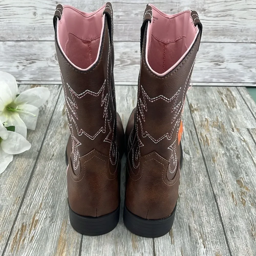 Big Girls Western Cowgirl Boots Shoes Size 5